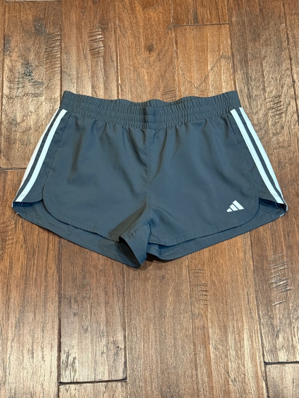 Medium adidas Dark Gray Athletic Shorts with White Stripes